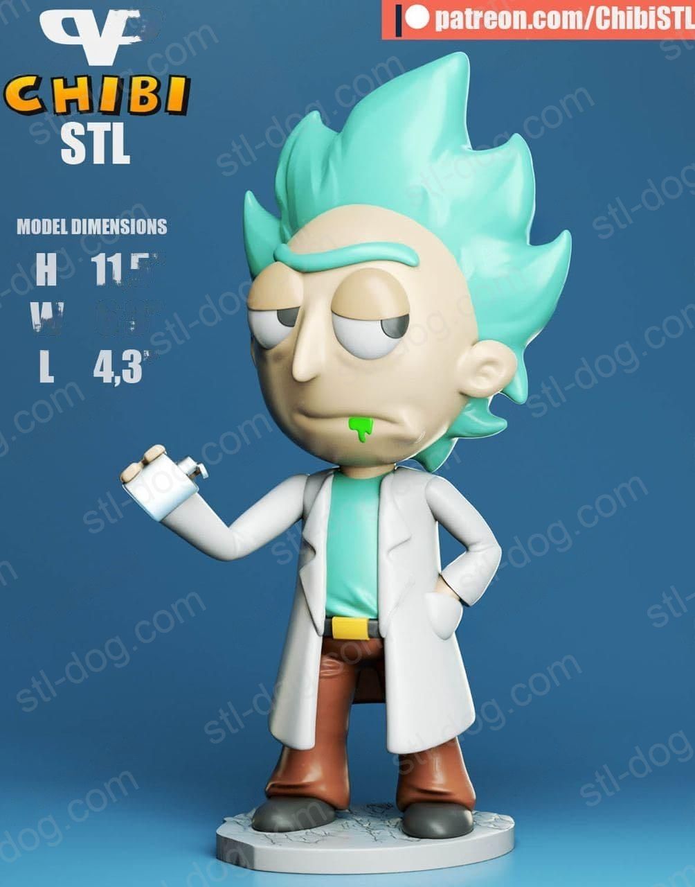 瑞克和莫蒂 Rick Chibi 3D打印图纸
